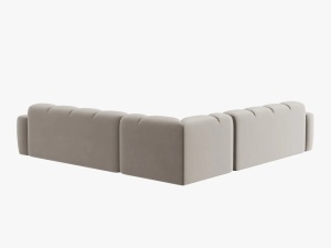 COLTAR LISA, 6 LOCURI, 310 CM, BEJ DESCHIS, TAPITERIE DIN CATIFEA, DESIGN DEOSEBIT - Img 4