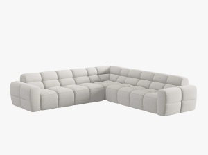 COLTAR LISA, 6 LOCURI, 310 CM, GRI DESCHIS 01, TAPITERIE DIN STOFA, DESIGN DEOSEBIT