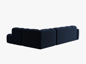 COLTAR LISA, DREAPTA, 5 LOCURI, 293 CM, ALBASTRU ROYAL, TAPITERIE DIN CATIFEA, DESIGN DEOSEBIT - Img 4