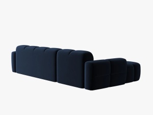 COLTAR LISA, STANGA, 5 LOCURI, 310 CM, ALBASTRU ROYAL, TAPITERIE DIN CATIFEA, DESIGN DEOSEBIT - Img 4