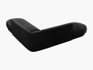 COLTAR MILEY, 5 LOCURI, 248 CM, NEGRU 19, TAPITERIE CHENILLE, DESIGN DEOSEBIT - Img 3