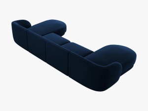 COLTAR MILEY, 5 LOCURI, 330 CM, ALBASTRU 86, TAPITERIE DIN CATIFEA, DESIGN DEOSEBIT - Img 3