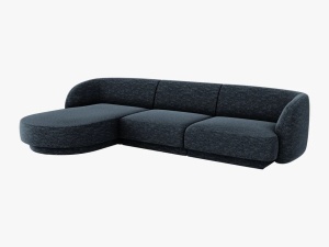 COLTAR MILEY STANGA, 4 LOCURI, 255 CM, ALBASTRU 86, TAPITERIE CHENILLE, DESIGN DEOSEBIT