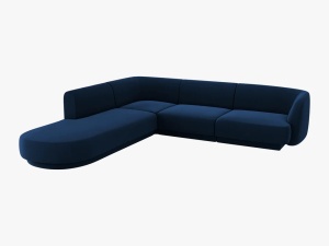 COLTAR MILEY STANGA, 6 LOCURI, 258 CM, ALBASTRU 86, TAPITERIE DIN CATIFEA, DESIGN DEOSEBIT