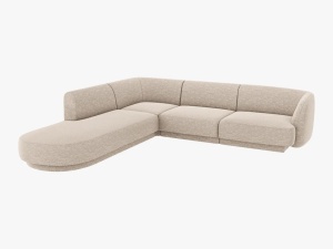 COLTAR MILEY STANGA, 6 LOCURI, 258 CM, BEJ 30, TAPITERIE CHENILLE, DESIGN DEOSEBIT
