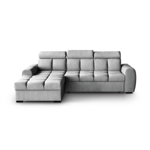COLTAR MODERN DEOSEBIT, GOMEZ STANGA 267CM, DIN CATIFEA DE CULOARE GRI DESCHIS, CONFORT SPORIT - Img 4
