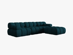 COLTAR MODULAR BELLIS, 4 LOCURI, 282 CM, BLEUMARIN 87, TAPITERIE DIN CATIFEA 3D, DESIGN DEOSEBIT