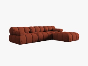 COLTAR MODULAR BELLIS, 4 LOCURI, 282 CM, SCORTISOARA 44, TAPITERIE DIN CATIFEA 3D, DESIGN DEOSEBIT