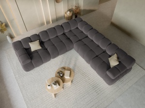 COLTAR MODULAR BELLIS, 5 LOCURI, 282 CM, GRI INCHIS 97, TAPITERIE DIN CATIFEA, DESIGN DEOSEBIT