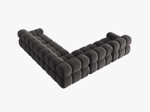 COLTAR MODULAR BELLIS, 5 LOCURI, 282 CM, GRI INCHIS 97, TAPITERIE DIN CATIFEA, DESIGN DEOSEBIT - Img 2