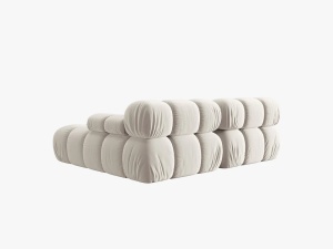 COLTAR MODULAR BELLIS, DREAPTA, 2 LOCURI, 191 CM, BEJ DESCHIS 21, TAPITERIE DIN CATIFEA, MICADONI - Img 2