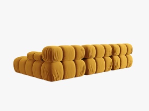 COLTAR MODULAR BELLIS, DREAPTA, 3 LOCURI, 285 CM, GALBEN 41, TAPITERIE DIN CATIFEA, DESIGN DEOSEBIT - Img 3