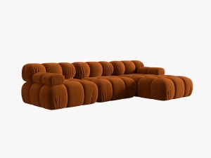 COLTAR MODULAR BELLIS, DREAPTA, 3 LOCURI, 285 CM, SCORTISOARA 56, TAPITERIE DIN CATIFEA, DESIGN DEOSEBIT - Img 4