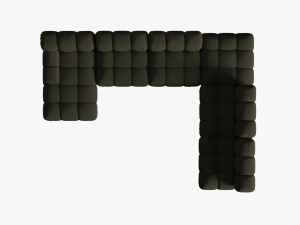 COLTAR MODULAR BELLIS, DREAPTA, 6 LOCURI, 379 CM, VERDE 77, TAPITERIE DIN CATIFEA 3D, DESIGN DEOSEBIT - Img 6