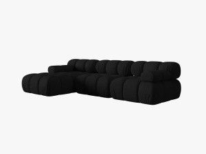 COLTAR MODULAR BELLIS, STANGA, 3 LOCURI, 285 CM, NEGRU 19, TAPITERIE DIN CATIFEA 3D, DESIGN DEOSEBIT - Img 5