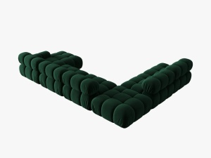 COLTAR MODULAR BELLIS, STANGA, 6 LOCURI, 379 CM, VERDE 38, TAPITERIE DIN CATIFEA, DESIGN DEOSEBIT - Img 6