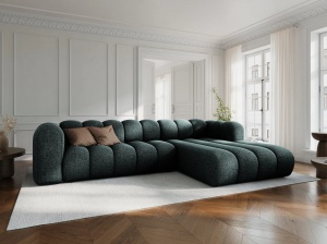 COLTAR MODULAR LUPIN, DREAPTA, 4 LOCURI, 288 CM, VERDE PETROL 78, TAPITERIE CHENILLE, DESIGN DEOSEBIT