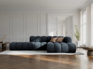 COLTAR MODULAR LUPIN, DREAPTA, 5 LOCURI, 294 CM, ALBASTRU ROYAL 86, TAPITERIE CHENILLE, DESIGN DEOSEBIT