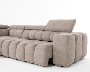 COLTAR MODULAR MARINO BEJ, CONFECTIONAT DIN SPUMA, ARCURI, TEXTIL, STIL MODERN - Img 7