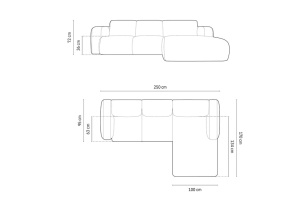 COLTAR MOLINO, DREAPTA, 4 LOCURI, 250 CM, DIVERSE CULORI SI MATERIALE, DESIGN DEOSEBIT - Img 21