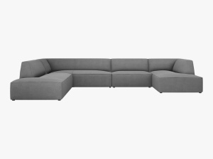 COLTAR RUBY, CU 7 LOCURI, GRI, CU TAPITERIE DIN TEXTIL STRUCTURAT OTTAWA, MICADONI