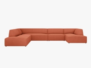 COLTAR RUBY, CU 7 LOCURI, PE STANGA, CORAI, CU TAPITERIE DIN TEXTIL STRUCTURAT OTTAWA, MICADONI