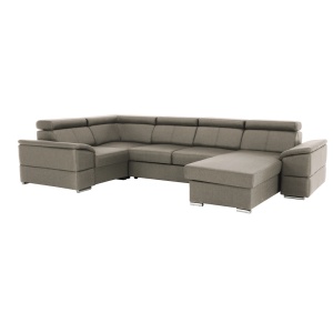 COLTAR SEGORIA ROH U, MODEL DREAPTA, GRI/MARONIU TAUPE, DIN TEXTIL MALMO, EXTENSIBIL, SPATIU DEPOZITARE, STIL MODERN, TK - Img 1