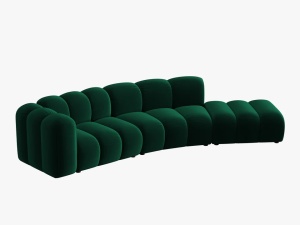 COLTAR SEMIROTUND LUPIN, DREAPTA, 5 LOCURI, 335 CM, VERDE SMARALD 7, TAPITERIE DIN CATIFEA, DESIGN DEOSEBIT - Img 2
