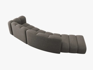 COLTAR SEMIROTUND LUPIN, STANGA, 5 LOCURI, 335 CM, GRI 16, TAPITERIE CHENILLE, DESIGN DEOSEBIT - Img 4