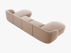 COLTAR SUB FORMA DE U, MILEY, 5 LOCURI, 330 CM, CAPPUCCINO 40, TAPITERIE DIN CATIFEA, DESIGN DEOSEBIT - Img 2