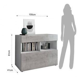 COMODA 2 USI 100CM, JOHNNY, COD 4205, STIL MODERN, REALIZATA DIN PANOURI ECO DIN LEMN - Img 7