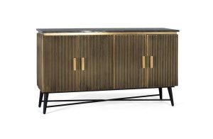 COMODA/BUFET 150CM, BRONZ/NEGRU, DIN LEMN DE MANGO SI MARMURA,GINER Y COLOMER - Img 2