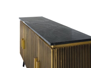 COMODA/BUFET 150CM, BRONZ/NEGRU, DIN LEMN DE MANGO SI MARMURA,GINER Y COLOMER - Img 4