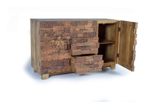COMODA/BUFET 150CM, REALIZAT MANUAL, DIN LEMN DE MANGO, GINER Y COLOMER - Img 3