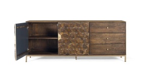 COMODA/BUFET 190CM, NUC/AURIU, DIN LEMN DE MANGO, GINER Y COLOMER - Img 3