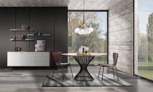 COMODA/BUFET LIVING 176CM, LITTLE DIAMOND, COD 3644, STIL MODERN, REALIZAT DIN MDF SI SUPORT DE METAL - Img 7