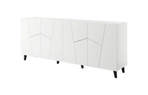 COMODA, CAMA-ETNA-KOM-BI/BI 200CM, DIN PLACI LAMINATE SI MDF, ALB MAT, DESIGN MODERN - Img 5