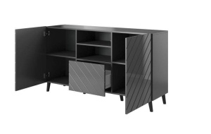 COMODA ELEGANTA, ABETTO 150CM, DIN PLACI LAMINATE SI MDF, GRI, DESIGN MODERN