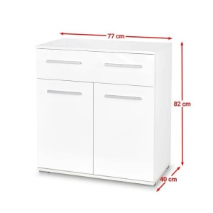 COMODA LIMA KM-1, ALBA, DIN PAL MELAMINAT, STIL MODERN - Img 2