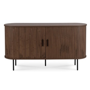 COMODA LIVING 140CM, ARTIM MEBLE, CU 2 USI SI SERTARE, REALIZATA DIN MDF, CULOARE NUC, STIL MODERN - Img 4
