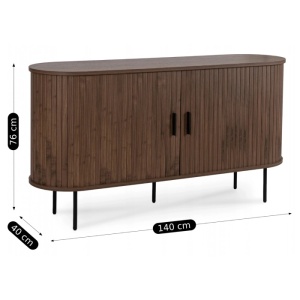COMODA LIVING 140CM, ARTIM MEBLE, CU 2 USI SI SERTARE, REALIZATA DIN MDF, CULOARE NUC, STIL MODERN - Img 6