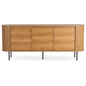 COMODA LIVING 180CM, ARTIM MEBLE, CU 2 USI SI SERTARE, REALIZAT DIN MDF SI METAL, CULOARE STEJAR, STIL MODERN - Img 5