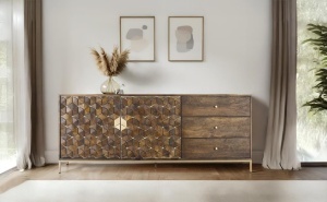 COMODA LIVING 190CM, COD 1695, DIN LEMN DE MANGO SI METAL, ARTIM GROUP SELECTION
