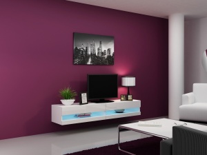 COMODA LIVING CU LED VIGO 180 ALB DESIGN MODERN CM