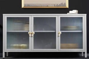 COMODA LIVING, DIN METAL SI STICLA 105CM, DESIGN INDUSTRIAL, ARTIM GROUP SELECTION