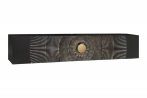 COMODA LIVING, GOLDEN SUNSET 160CM, LEMN DE MANGO, NEGRU/AURIU