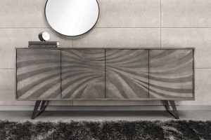 COMODA LIVING, HURRICANE 175CM, LEMN DE SALCAM/METAL, NEGRU/GRI, ARTIM GROUP SELECTION