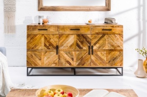 COMODA LIVING INFINITY MANGO 39239 DIN LEMN MASIV DE MANGO, DESIGN VINTAGE - Img 2