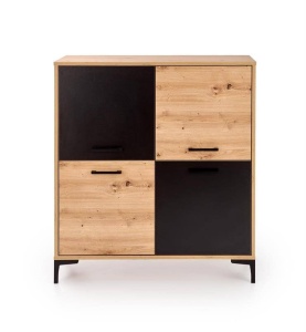 COMODA RAVEN KM-2, STEJAR ARTIZAN/NEGRU, HALMAR - Img 3