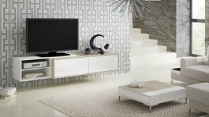 COMODA RTV LIVING SIGMA 2C STEJAR SONOMA/ALB DESIGN MODERN CM